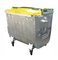 Оцинкованный мусорный контейнер  1000 литров с пластиковой крышкой